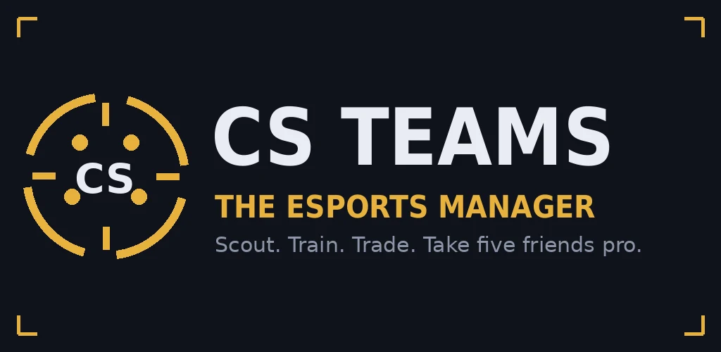 CS Teams - a crosshair mark with five points, one per player, around the CS monogram